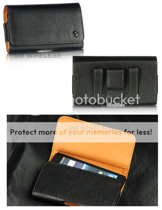 details about for tracfone lg 840g leather case pouch belt clip