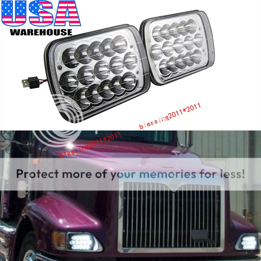 2PCS LED Headlights For International IHC Headlight Assembly 9200 9400i