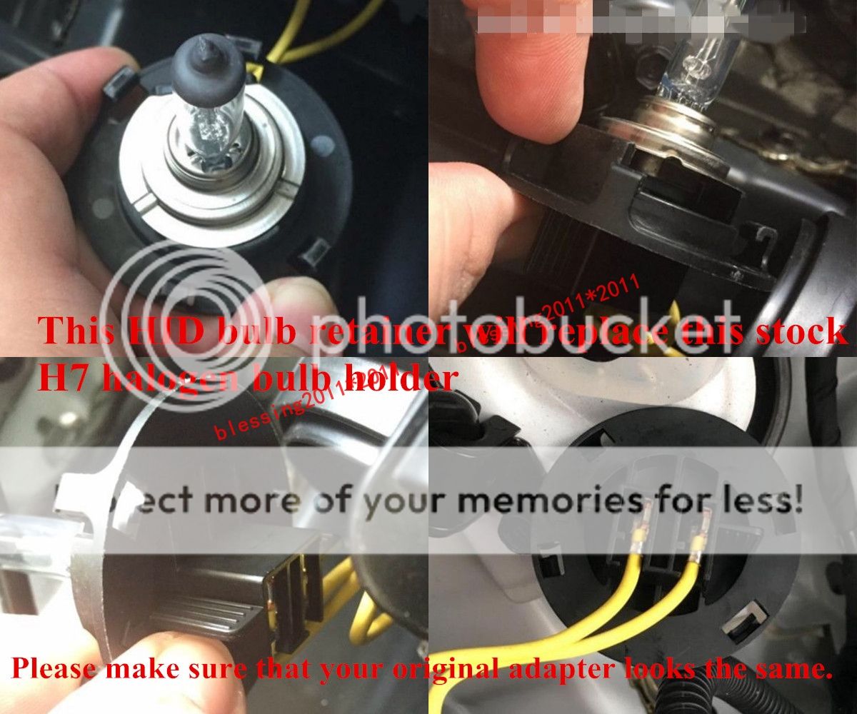 2X H7 HID Xenon Headlight Bulb Holder Adapters Socket For Hyundai