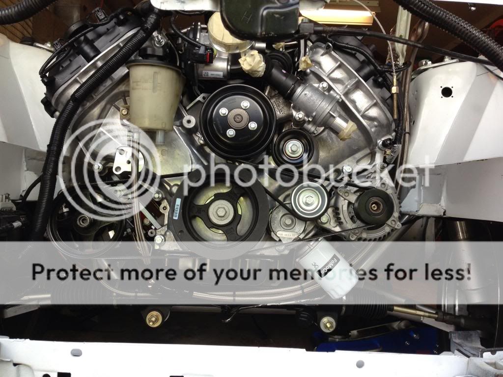 Next to go in is the tranny and exhaust. Then I'll be moving inside to do some wiring and get this thing fired up.